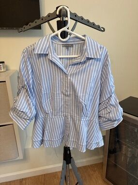 Wit and wisdom peplum shirt size l
